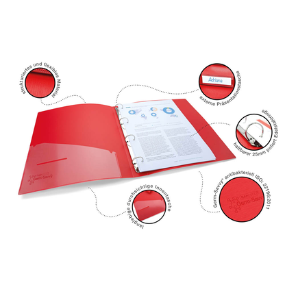 Artikelbild 4 für RAPESCO® Ringbuch 4-Ringe grün, rot, schwarz, dunkelblau, hellblau 3,5 cm DIN A4, 10 St., Artikelnummer 715886