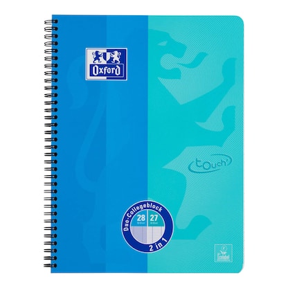 Artikelbild 2 für OXFORD Collegeblock DUO touch Lineatur 27/28 liniert und kariert DIN A4 Innen- und Außenrand, 1 Block, Artikelnummer 804950