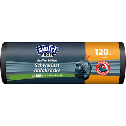 Artikelbild für swirl® Schwerlastsäcke PROFI 4639 120,0 l schwarz, 12 St., Artikelnummer 338758