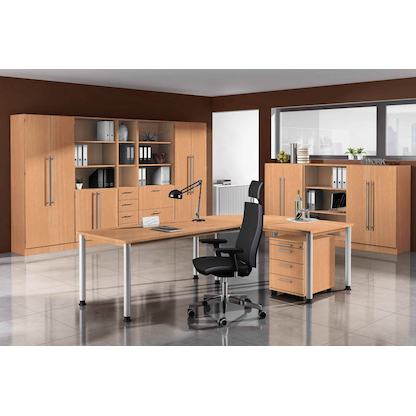 Artikelbild 4 für HAMMERBACHER Aktenschrank Orbis, V7100/6/6/RE buche 4 Fachböden 80,0 x 42,0 x 200,4 cm, Artikelnummer 763318