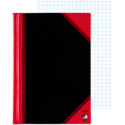 Artikelbild 2 für Bantex Notizbuch Chinakladde DIN A6 kariert, schwarz/rot Hardcover 192 Seiten, 1 St., Artikelnummer 429528