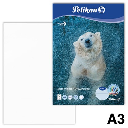 Artikelbild für Pelikan Zeichenblock Zoo DIN A3 100 g/qm, 10 Blatt, 1 Block, Artikelnummer 612940