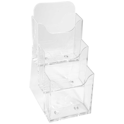Artikelbild 2 für Exacompta Tischprospekthalter Office Exacryl transparent DIN lang 3 Fächern 11,5 x 11,2 x 21,8 cm, 1 St., Artikelnummer 696939