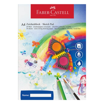 Artikelbild für FABER-CASTELL Zeichenblock DIN A4 100 g/qm, 20 Blatt, 1 St., Artikelnummer 966320