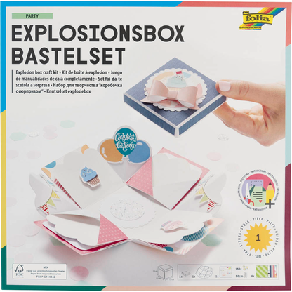 Artikelbild für folia Bastelset Explosionsbox Party 46 tlg. blau, Artikelnummer 192223