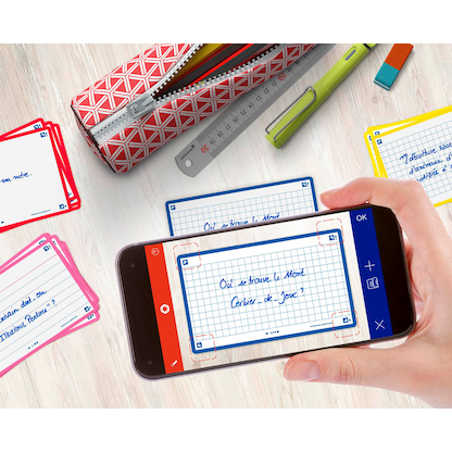 Artikelbild 4 für OXFORD Karteikarten FLASH 2.0 DIN A7 weiß, blau kariert, 80 St., Artikelnummer 371276