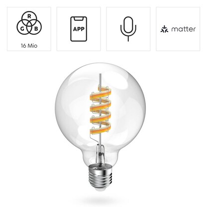 Artikelbild 3 für hama LED-Lampe Filament Globe E27 40 W 16 Mio. Farben, 1 St., Artikelnummer 462303