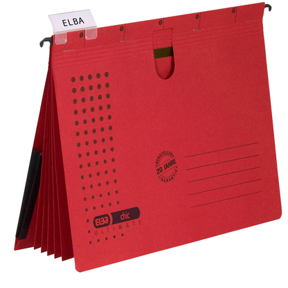 Artikelbild für ELBA Personalhefter chic ULTIMATE Karton rot DIN A4 5x kaufmännische Heftung, 5 St., Artikelnummer 796284