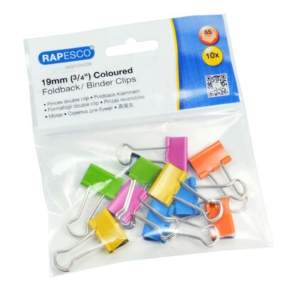 Artikelbild 3 für RAPESCO® Foldbackklammern farbsortiert 19,0 mm, 10 St., Artikelnummer 716007