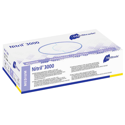 Artikelbild 2 für Meditrade® unisex Einmalhandschuhe Nitril® 3000 weiß Größe M, 100 St., Artikelnummer 242766