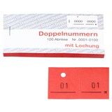 Artikelbild 1 für WOLF & APPENZELLER Doppelnummernblöcke 01-100, 101-200, 201-300, 301-400, 401-500, rot, 5 Blöcke, Artikelnummer 394256