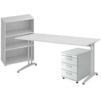 Artikelbild für HAMMERBACHER Altus Büromöbel-Set lichtgrau, Artikelnummer 592998