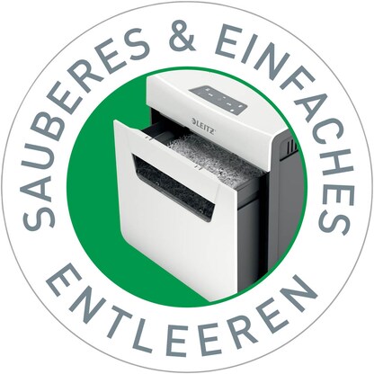 Artikelbild 11 für LEITZ IQ 4M Protect Premium Aktenvernichter mit Partikelschnitt P-5, 2 x 15 mm, bis 4 Blatt, weiß, Artikelnummer 436446