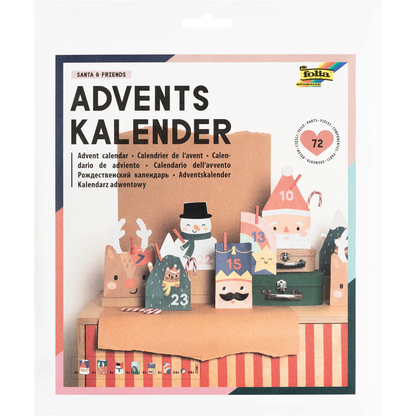 Artikelbild 3 für folia Adventskalender SANTA & FRIENDS mehrfarbig, Artikelnummer 692812