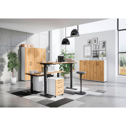 Artikelbild 5 für GERMANIA Aktenschrank Profi 3.0, 4250-559 weiß, grandson-eiche 4 Fachböden 80,0 x 40,0 x 200,0 cm, Artikelnummer 386338