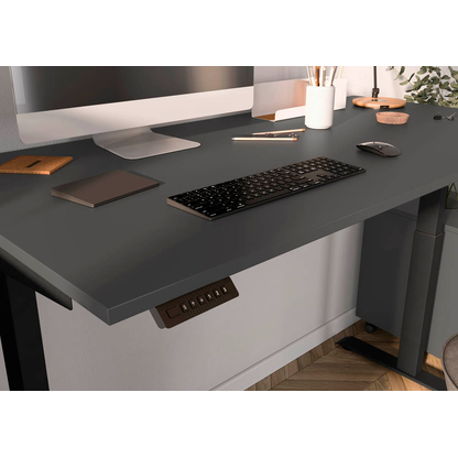 Artikelbild 6 für GERMANIA Lissabon höhenverstellbarer Schreibtisch navarra-eiche rechteckig, T-Fuß-Gestell schwarz 160,0 x 80,0 cm, Artikelnummer 727269