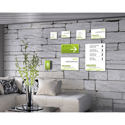 Artikelbild 2 für SignSystems® Türschild New Age Metall silber DIN A5 quer, 1 St., Artikelnummer 442202