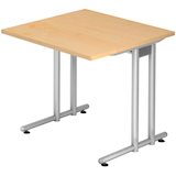 Artikelbild 1 für HAMMERBACHER NS08 Schreibtisch ahorn quadratisch, C-Fuß-Gestell silber 80,0 x 80,0 cm, Artikelnummer 863047