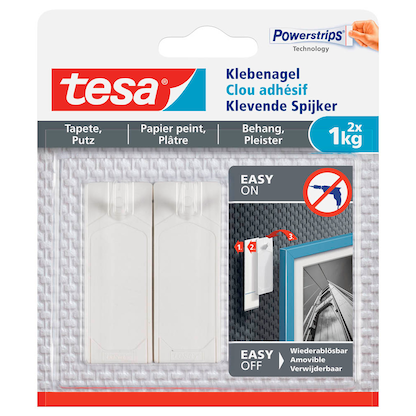 Artikelbild für tesa Powerstripes Klebenägel für max. 1,0 kg, 2,4 x 4,5 cm, 2 St., Artikelnummer 847280