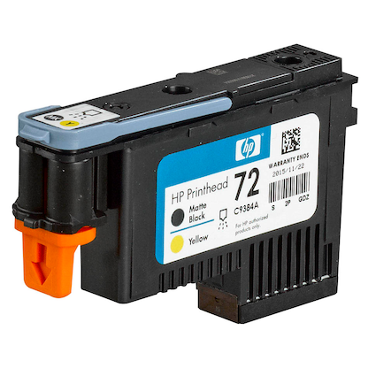 Artikelbild 3 für HP 72(C9384A) schwarz matt, gelb Druckkopf, Artikelnummer 270264