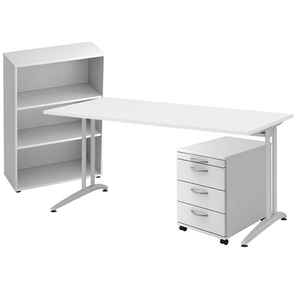 Artikelbild für HAMMERBACHER Altus Büromöbel-Set weiß, Artikelnummer 508827