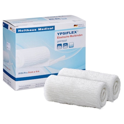 Artikelbild für Holthaus Medical Mullbinden YPSIFLEX 12935S weiß 8,0 cm x 4,0 m, 20 St., Artikelnummer 570940