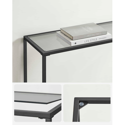 Artikelbild 5 für VASAGLE Konsolentisch rechteckig Glas schwarz 100,0 x 20,0 x 80,0 cm, 1 St., Artikelnummer 760043
