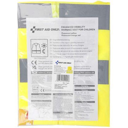 Artikelbild 6 für FIRST AID ONLY® unisex Warnweste FUCHS neongelb Einheitsgröße, Artikelnummer 801153