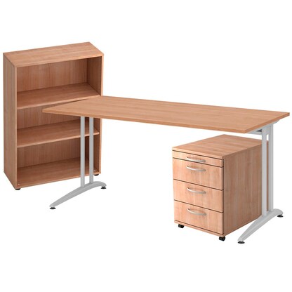 Artikelbild für HAMMERBACHER Altus Büromöbel-Set nussbaum, Artikelnummer 628305