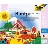 Artikelbild 1 für folia Buntpapier gummiert farbsortiert 80 g/qm 12 Blatt, Artikelnummer 263774