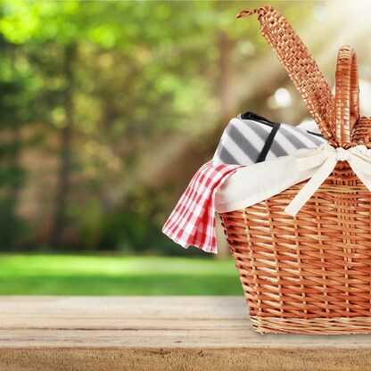 Artikelbild 2 für relaxdays Picknickdecke isoliert grau/weiß 200,0 x 200,0 cm, 1 St., Artikelnummer 449011