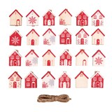 Artikelbild 1 für Rayher Adventskalenderzahlen Holzhaus 1- 24 natur/rot/weiß, Artikelnummer 686594