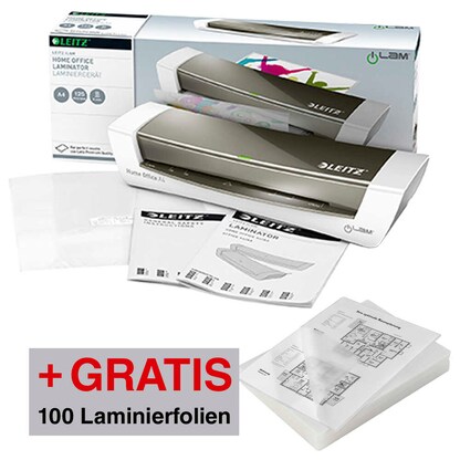 Artikelbild für AKTION: LEITZ iLAM Home Office A4 Laminiergerät-Set bis DIN A4 + GRATIS 100 Laminierfolien, 80 micron, DIN A4, Artikelnummer 681348