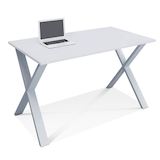 Artikelbild 1 für VCM my office Lona Schreibtisch weiß rechteckig, X-Fuß-Gestell silber 80,0 x 50,0 cm, Artikelnummer 905303