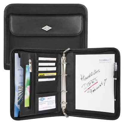 Artikelbild für WEDO Ringbuchmappe ELEGANCE Lederimitat DIN A5 schwarz, Artikelnummer 186043