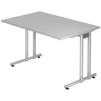 Artikelbild für HAMMERBACHER NS12 Schreibtisch lichtgrau rechteckig, C-Fuß-Gestell silber 120,0 x 80,0 cm, Artikelnummer 864874