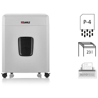 Artikelbild 7 für AKTION: DAHLE ShredMATIC 90 Aktenvernichter mit Partikelschnitt P-4, 4 x 12 mm, bis 90 Blatt, lichtgrau, Artikelnummer 534101