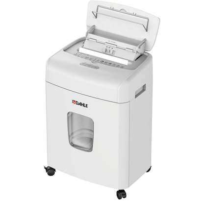 Artikelbild für AKTION: DAHLE ShredMATIC 90 Aktenvernichter mit Partikelschnitt P-4, 4 x 12 mm, bis 90 Blatt, lichtgrau, Artikelnummer 534101