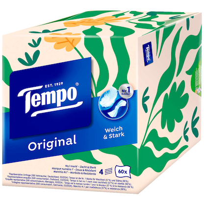 Artikelbild 5 für Tempo Taschentücherbox Original 4-lagig weiß, 60 Tücher, Artikelnummer 528657