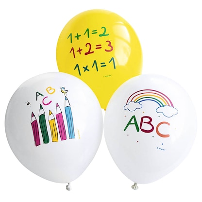 Artikelbild für amscan® Luftballons Schulstart ABC bunt, 6 St., Artikelnummer 996076