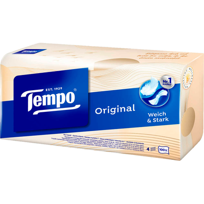 Artikelbild 3 für Tempo Taschentücherbox Original 4-lagig weiß, 100 Tücher, Artikelnummer 528747