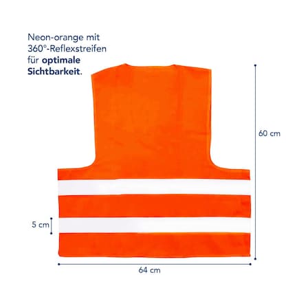 Artikelbild 2 für FIRST AID ONLY® unisex Warnweste neonorange Einheitsgröße, Artikelnummer 801128