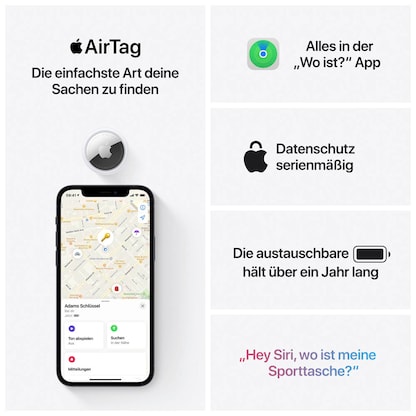 Artikelbild 6 für Apple AirTag 4er-Pack Bluetooth-Tracker, Artikelnummer 490023