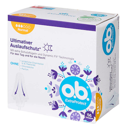 Artikelbild 4 für o.b. Tampons ExtraProtect Normal für mittlere/stärkere Periode, 56 St., Artikelnummer 538007