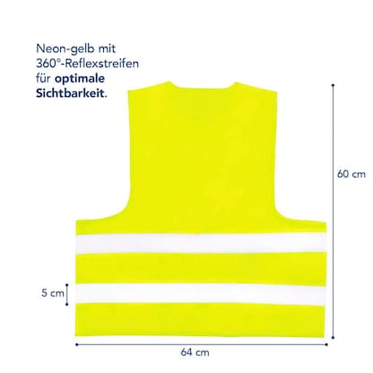 Artikelbild 2 für FIRST AID ONLY® unisex Warnweste neongelb Einheitsgröße, Artikelnummer 801146