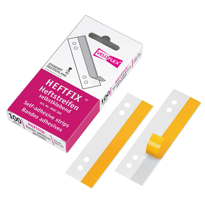 Artikelbild für VELOFLEX Heftstreifen, selbstklebend HEFTFIX® 100er transparent Kunststoff, 100 St., Artikelnummer 494609