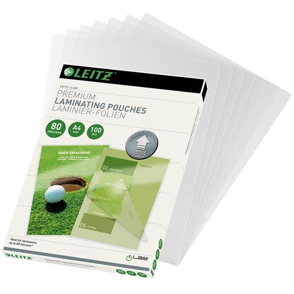 Artikelbild für LEITZ UDT Laminierfolien glänzend für A4 80 micron, 100 St., Artikelnummer 472464