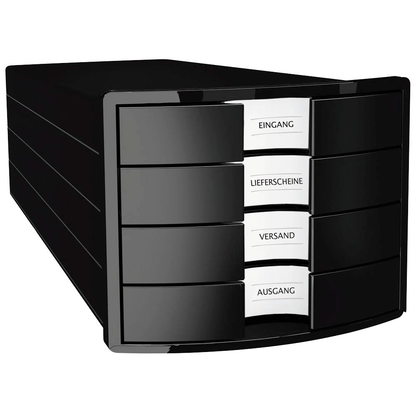 Artikelbild für HAN Schubladenbox Impuls schwarz 1012-13D, DIN A4 mit 4 Schubladen, 1 St., Artikelnummer 310591