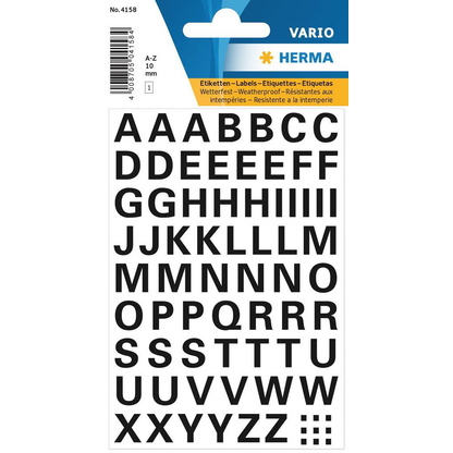 Artikelbild für HERMA Klebebuchstaben 4158 Buchstaben A-Z, schwarz 10,0 x 10,0 mm, 63 Etiketten, Artikelnummer 894860