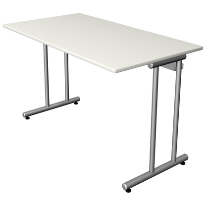 Artikelbild für Kerkmann Smart office Schreibtisch weiß rechteckig, C-Fuß-Gestell silber 120,0 x 65,0 cm, Artikelnummer 488504